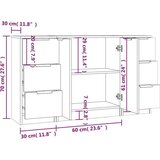  Komoda 3 kosi siva sonoma inženirski les, (20955314) | Shoptok.si