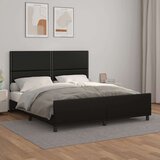  Posteljni okvir z vzglavjem črn 180x200 cm umetno usnje, (20738733) Cene