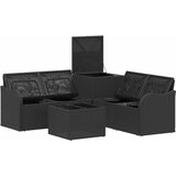  Set sofe 6 kom. Crna Poli Rattan i čelik | shoptok.hr