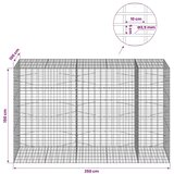  Gabion s žicom debljine 3 5 mm i mrežom 5x10 cm 250x100x150 cm - 100 cm 150 cm 250 cm | shoptok.hr