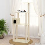 vidaXL penjalica za mačke sa stupovima za grebanje krem 147 cm Cijene