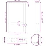  Noge za klubsko mizico črne barve 2 kosa 38 x (42-43) cm jeklo, (22123856) | Shoptok.si
