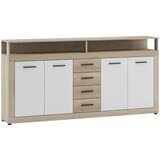 MID.YOU ŠIROKA KOMODA, bela, hrast sonoma | Shoptok.si