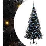 vidaXL Božićno drvce s 300 LED svjetlima s stalakom Crna 180 cm PVC | shoptok.hr