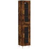  Visoka komoda dimljeni hrast 34,5x34x180cm konstruiranog drva Slike