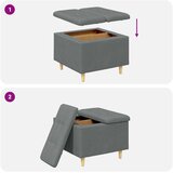  Shranjevalna tabureta Temno siva 60 x 60 x 45 cm blago, (5000208384) | Shoptok.si