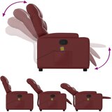  Masažni naslonjač na podizanje od umjetne kože crvena boja vina | shoptok.hr