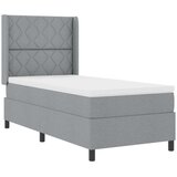  LED Box Spring Krevet Svijetlo siva 90 x 200 cm tkanina | shoptok.hr