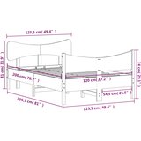  Okvir kreveta bez madraca 120 x 200 cm od masivne borovine | shoptok.hr