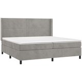  Box spring postelja z vzmetnico svetlo siva 200x200 cm žamet, (20724436) | Shoptok.si