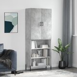 vidaXL Visoka komoda siva betona 69 5x34x180 cm od konstruiranog drva | shoptok.hr