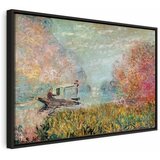  Slika - Claude Monet – Boat on the Seine 120x80 U crnom drvenom okviru | shoptok.hr