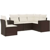 vidaXL 5-dijelni set vrtnih sofa s jastucima poliratan smeđi | shoptok.hr