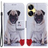 INORCO Ovitek za telefon proti padcem za Realme C55 s tiskanjem vzorcev, PU usnjeno stojalo za denarnico s trakom, (22033685) | Shoptok.si