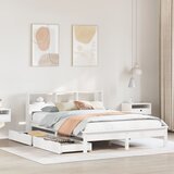 vidaXL Krevet s regalom z knjige bez madraca bijeli 140x190cm borovina Cijene
