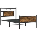  Okvir kreveta bez madraca dimljena boja hrasta 75x190 cm drveni | shoptok.hr