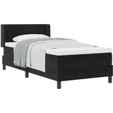 vidaXL Krevet s nadmadracem i madracem Crna 100x200 cm Baršun | shoptok.hr