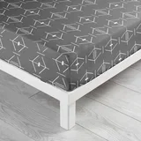 Temno siva napenjalna bombažna rjuha 90x190 cm Aristide –