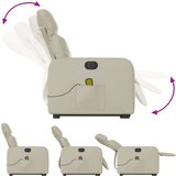 vidaXL Električni masažni naslonjač na podizanje od umjetne kože krem | shoptok.hr