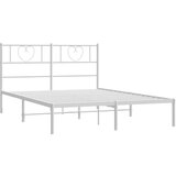Metalni okvir za krevet s uzglavljem bijeli 140 x 200 cm | shoptok.hr