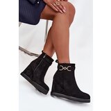 Boto Women's Platform Ankle Boots with Decorative Detail Black Marivana Cene