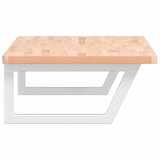  Zidna polica za umivaonik od čelika i masivne bukovine Smeđa 100 x 50 x 2.5 cm | Shoptok.si