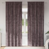 vidaXL Velvet zavese 2 kosa z obročki rjava 225x140 cm Cene