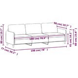  Trosjed od tkanine smeđi 180 cm baršunasti | shoptok.hr