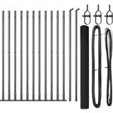 vidaXL Varena žičana ograda s 13 flanširanim postovima Siva 1.4x25 m Čelik | shoptok.hr