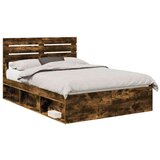  Okvir za krevet s uzglavljem Dimljeni hrast 160 x 200 cm | shoptok.hr