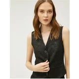 Koton Rachel Araz X - Crop Vest with Jacquard Buttons