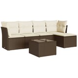  6-dijelni set vrtnih sofa od poliratana s jastucima smeđi | shoptok.hr