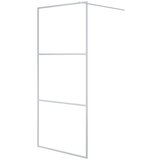 Pregrada za tuš srebrna 90 x 195 cm s prozirnim staklom ESG | shoptok.hr