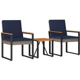  Set vanjskog namještaja 3 pcs Siva i tamnoplava poliratan | shoptok.hr