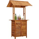 vidaXL Zunanja barska miza s streho 113x106x217 cm trdna akacija, (20665454) Cene