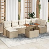 vidaXL Set od 8 komada vrtnih sofa s jastučićima, bež poli ratan | shoptok.hr