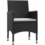  5-dijelni vrtni blagovaonski set s jastucima crni | shoptok.hr