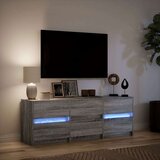 TV ormarić s LED svjetlima boja hrasta 140x34x50 cm drveni | shoptok.hr