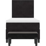  Krevet s Kutnom Oprugom s Madracem i Klupicom Crni 90x190 cm Pliš | shoptok.hr
