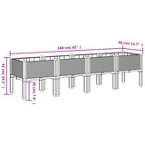  Vrtna sadilica s nogama smeđa 160 x 40 x 42 cm PP | Eponuda.ba