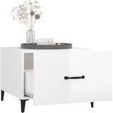  Stolić za kavu s metalnim nogama sjajni bijeli 50 x 50 x 40 cm | Eponuda.com