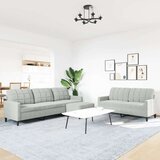  3-dijelni set sofa s jastucima svjetlosivi baršunasti | shoptok.hr