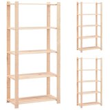  Stalci za pohranu s 5 razina 3 kom 80x38x170 cm borovina 250 kg | shoptok.hr