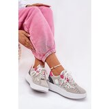 Boto Ladies Sports Shoes With Mesh And Studs Gray Ogalda | Shoptok.si