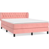 The Living Store Box spring postelja z vzmetnico roza 140x190 cm žamet - Box Spring Postelja, (21492042) | Shoptok.si