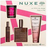 Nuxe Happy In Pink Set suho olje Huile Prodigieuse Florale 100 ml + gel za prhanje Prodigieux Floral 100 ml + parfumska voda Prodigieux Floral 15 ml + dišeča sveča Prodigieux Floral 70 g za ženske | Shoptok.si
