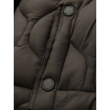 Ombre Men's quilted jacket in shirt cut - khaki | ePonuda.com