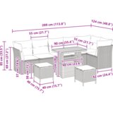 vidaXL 9-dijelna vrtna garnitura s jastučićima sivi poli ratan akacija | shoptok.hr