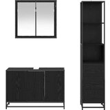 vidaXL Komplet pohištva za kopalnico 3 pcs Črni hrast 90 x 33 x 60 cm | Shoptok.si