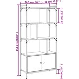  Regal za knjige s vratima boja hrasta 76,5x30x154,5 cm drveni | shoptok.hr